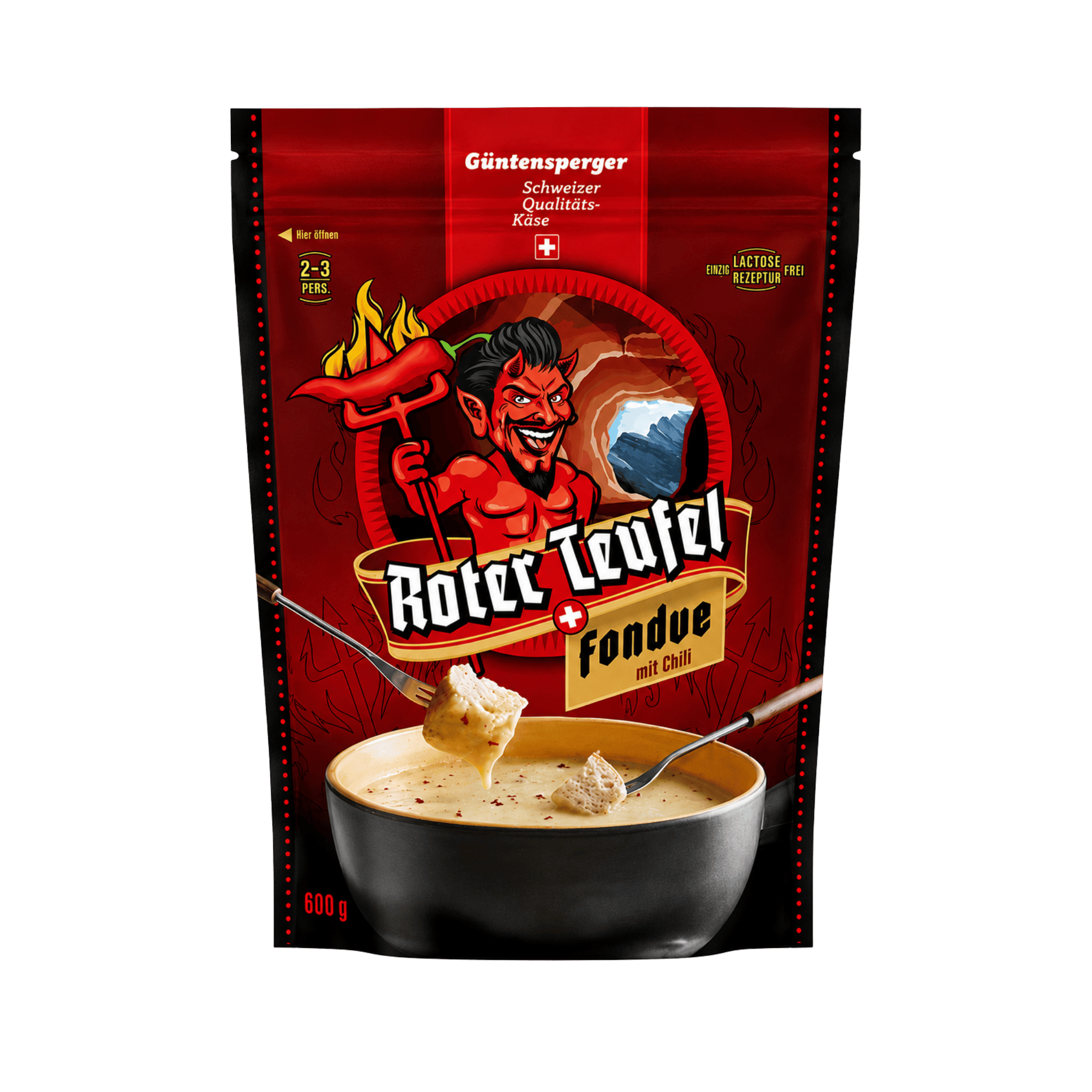 Roter Teufel Fondue (mit Chili)